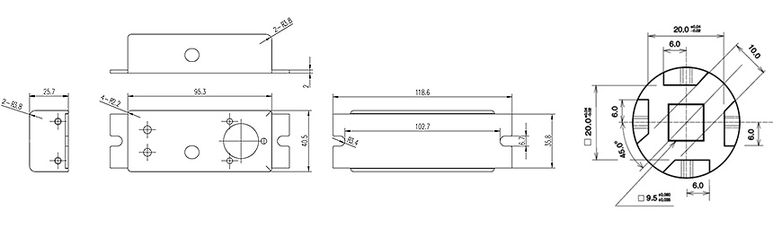 AOP系列自動(dòng)鎖螺絲機(jī)專用在線扭力測(cè)試儀外形尺寸圖